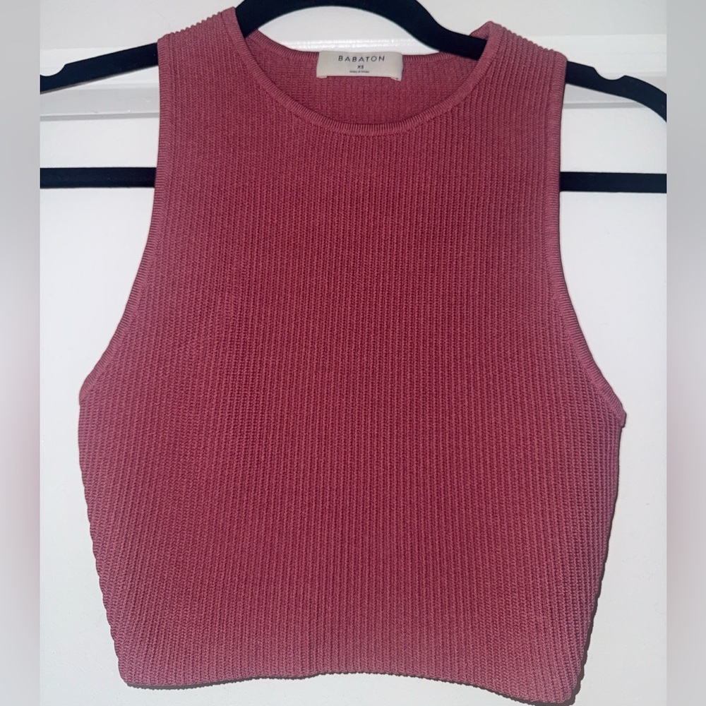 Babaton Mauve Ribbed Tank Top